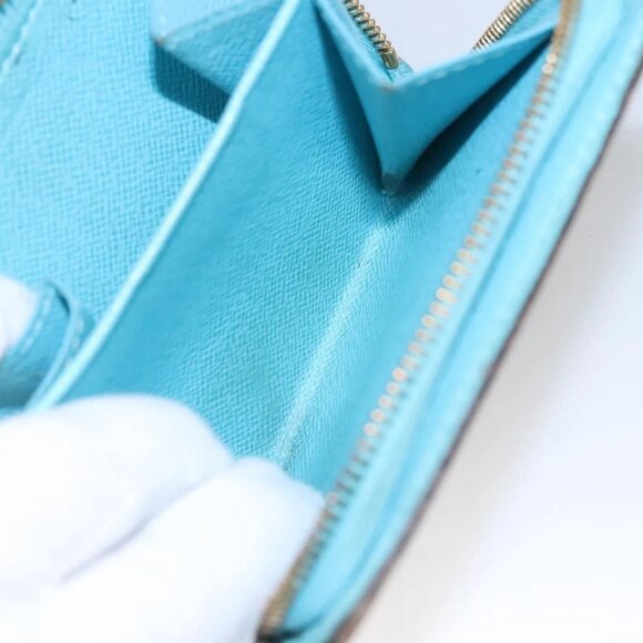 LOUIS VUITTON Monogram Groom Compact Zip Wallet Blue M60036 LV Auth hk2238 - Picture 14 of 16